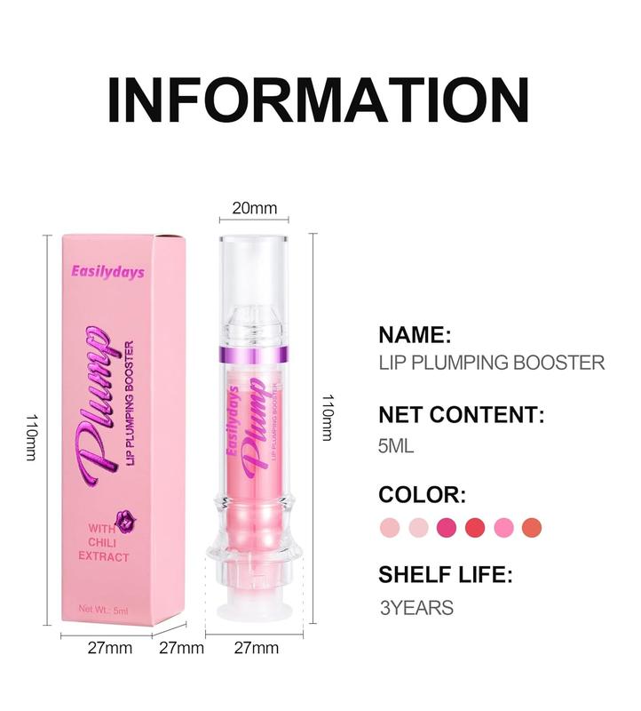 HANDAIYAN Lip Gloss Plumper Glossy Lip Lipstick, Lifter Gloss, Hydrating, Volumizes, High-Shine, Lip Plumping Lip Glaze Lip Makeup, Plump & Pout Lip Plumper for Women Girls