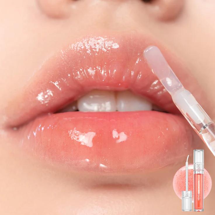 [Official rom&nd Partner] Glasting Water Gloss (2 Colors), Shimmery Finish, Plumping, Glazed Glass Lips, Hydrating & Moisturizing, Korean Lip Gloss, Water Bomb, Shiny & Glowy, Sheer &Transparent, Lip Combo, romand, rom and Lipstick Makeup, k beauty makeup