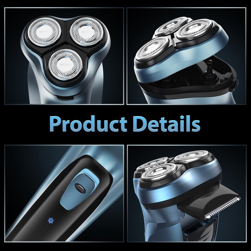 SEJOY 3D Electric Shaver Rotary Shavers with Pop-up Trimmer Rechargeable Gifts