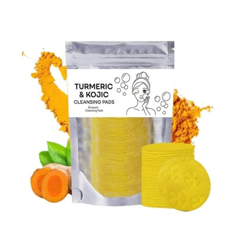 Turmeric & Kojic Exfoliating & Cleansing Pads forUneven Skin. Deep Clean & Unclog Pores. Skincare Smooth