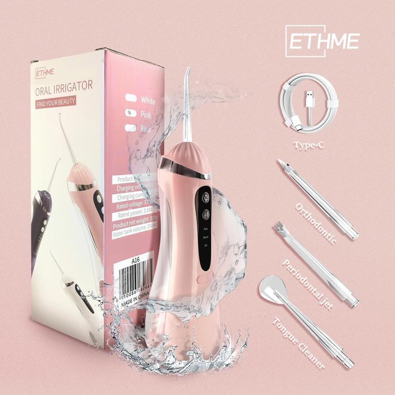 ETHME Burst Water Flosser Christmas Gift Toothbrush Upgrade Oral Rinse Strongest Cheaper Flosser with 3 Modes 4 Jets Cordless Portable Cleansing for Home Travel