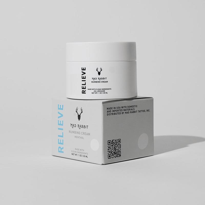 Mad Rabbit Numbing Cream with Menthol -  Maximum Strength, Cream for Tattoos, Permanent Makeup - Vegan