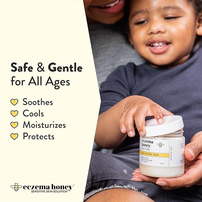 Eczema Honey Nut-Free Skin-Soothing Cream - Honey Lotion For Dry & Sensitive Skin - Natural Eczema Cream for Adults & Kids - Itchy Relief Cream for Eczema, Psoriasis, Dermatitis & More