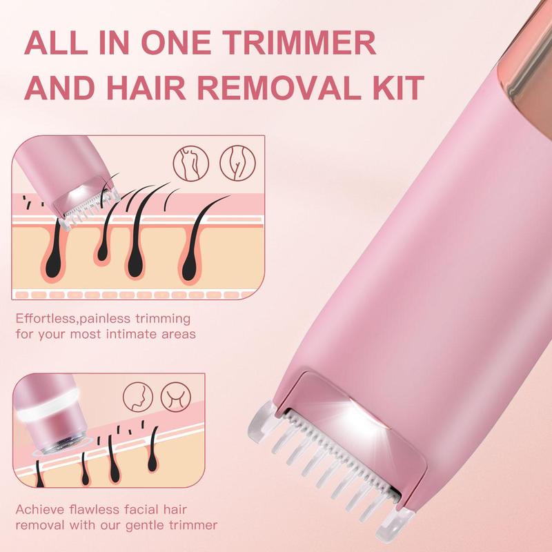 2 in 1 Electric Hair Removal Tool, 1 Box Rechargeable Wet & Dry Use Hair Removal Machine, Women's Body Hair Trimmer for Face, Arm, Leg, Underarm