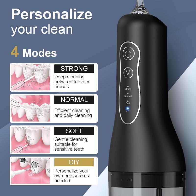 Portable Christmas Theme Wireless Water Flosser, 1 Box Rechargeable Water Flosser with 3 Modes & 4 Counts Nozzles, Electric Teeth Cleaner, Waterproof Oral Irrigator for Home & Travel, Gift for Chritmas  Girl Friend  New Year, Water Flosser for Teeth