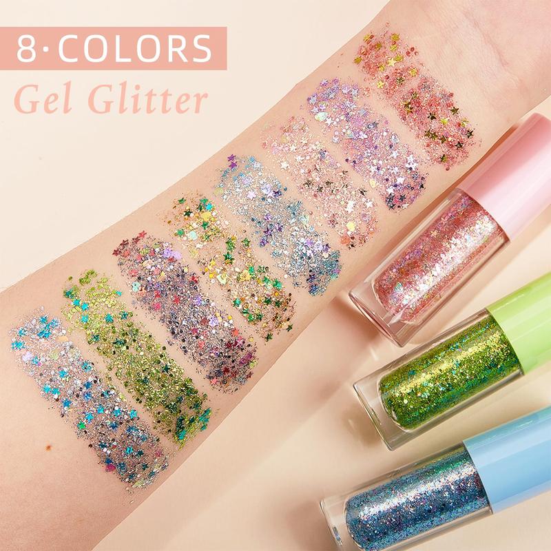 Glitter Glue Gel, 1 Count Long-lasting Shimmering Body Makeup, Colorful Body Glitter for Festival, Party, Cosmetic Gift for Girls & Women