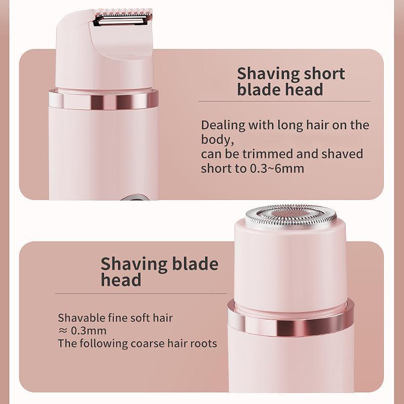 2 in 1 Electric Shaver for Women, Rechargeable Electric Shaver & Accessories, Wet and Dry Use Body Trimmer for Home & Travel, Christmas Gift