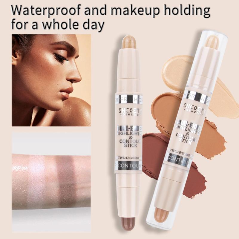 Double-ended Contour Stick, 4 Counts set Matte Finish Highlighting Makeup Pen for Nose Face, Facial Makeup Tool for Women & Girls