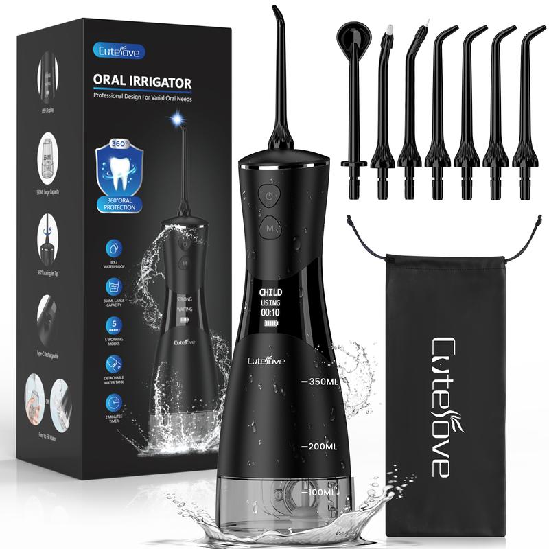 350ML 7-in-1 Cordless Water Flosser,Powerful Oral Irrigator with 5 Pressure Modes and 7 Jet Tips, Ideal Gift for Everyone