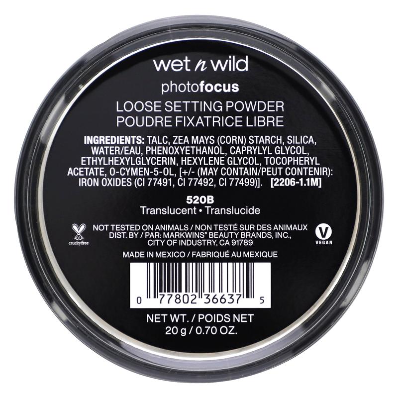 wet n wild PhotoFocus™, Loose Setting Powder, 520B Translucent, 0.70 oz (20 g)