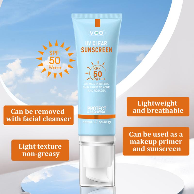 VGO- Moisturizing Sun Cream SPF 50 PA+++ 48g Facial Lightweight Skincare Sunscreen-B