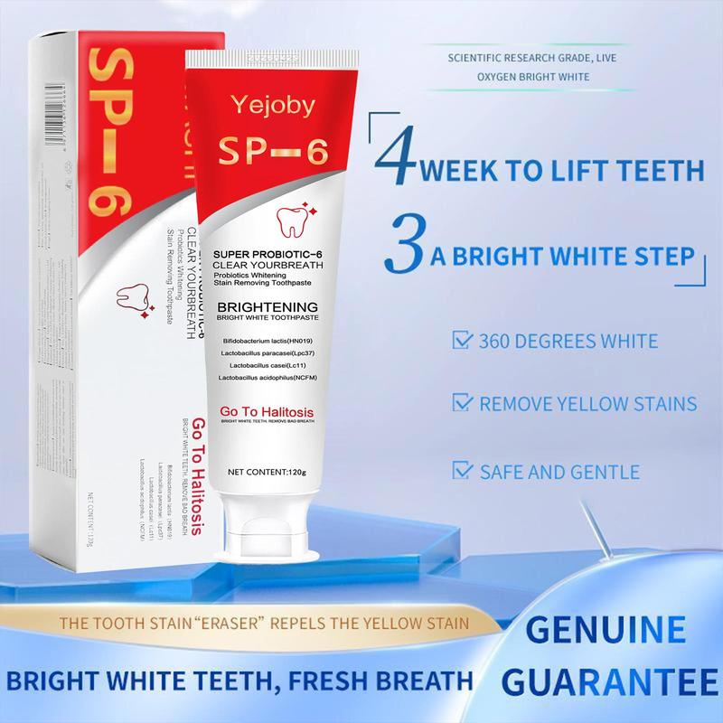 [+5$Get 2Pcs] SP-6 Probiotic Toothpaste：Enhanced Formula Balances The Oral Microbiome, Removes Stains, And Provides Long-lasting Fresh Breath.