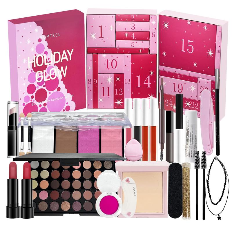 Makeup Holiday Gifts Glow Makeup Advent Calendar 2024, 24 Days Countdown To Girls Christmas Gifts, Cosmetic Surprises For Women Teens Gift Set Full Kit Brand: GUOBOYCL