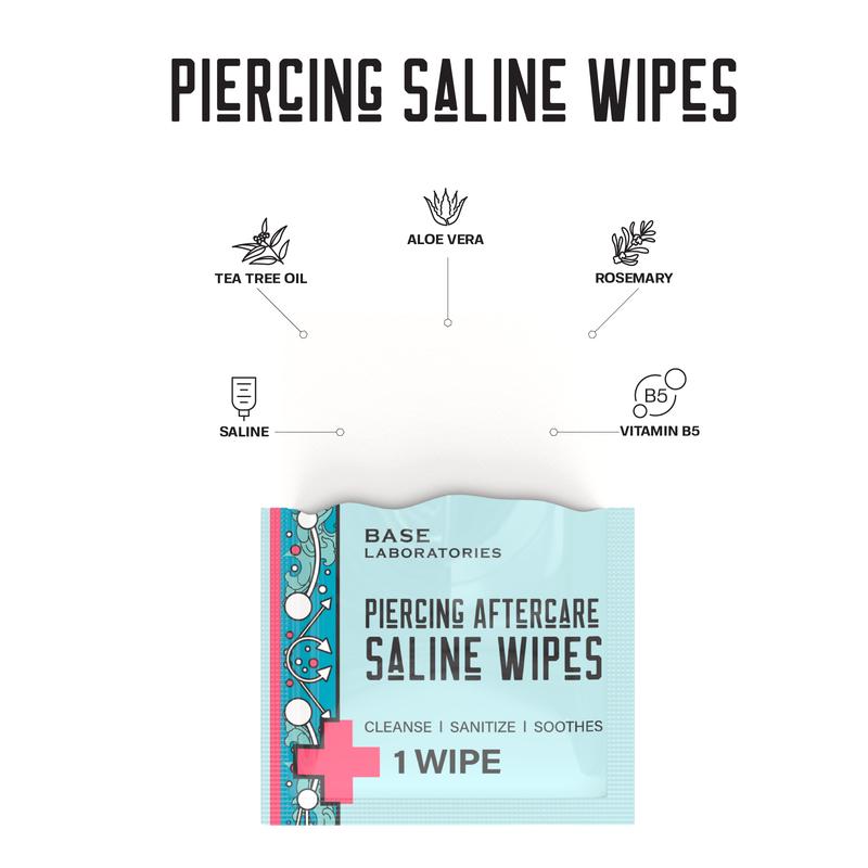 Base Laboratories Saline Sensation Trio Saline Piercing Aftercare Bundle For Piercing Bumps and Keloid For Nose Ear And All Body Piercings