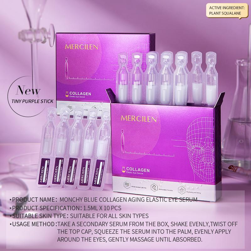 Collagen Elastic Eye Serum, 10pcs set Deep Moisturizing & Nourishing Eye Essence, Firming Eye Care Product for Both Men and Women