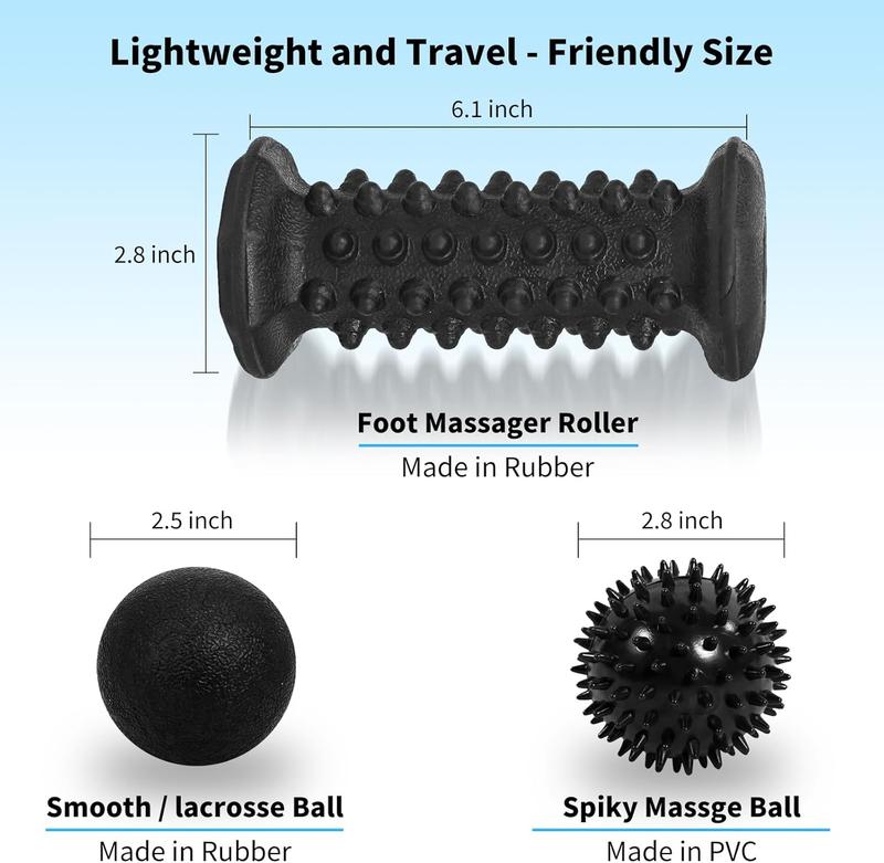 Plantar Fasciitis ,Foot Roller ,Massage Lacrosse Ball,Spiky Ball  Set for  Plantar Fasciitis,Foot Arch and Heel ,Neuropathy  ,Deep Tissue  Massage