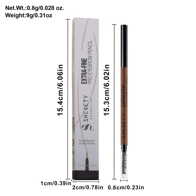 SHCOETY Double head ultra-Fine Eyebrow Pencil 4-color natural long-lasting waterproof, sweat resistant and non-smudding ultra-fine core Makeup Cosmetic