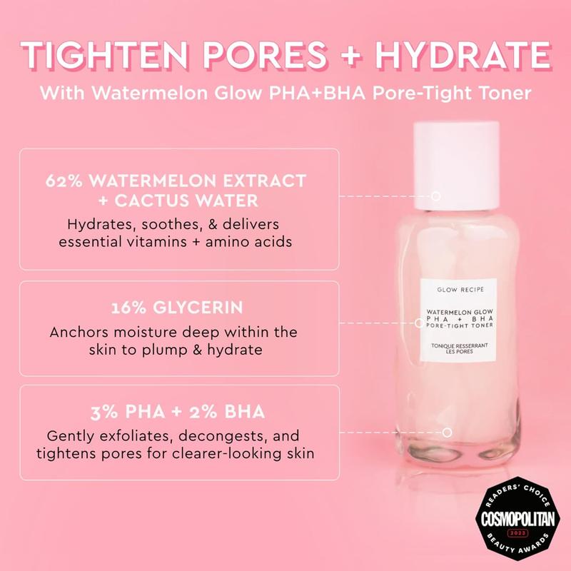 PHA + BHA Face Toner - Korean Skin Care Toner for Glass Skin with Hyaluronic Acid & Watermelon (40ml)