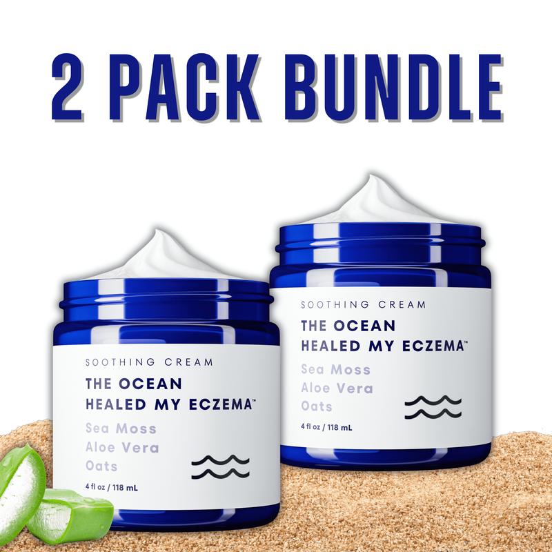 TOHME Natural Soothing Cream 2-Pack - Eczema & Psoriasis Relief - Ocean Minerals - Hydrating Moisturizer for Sensitive & Dry Skin - Gentle Skin Repair