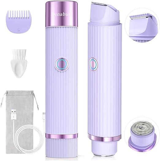 Women's Electric Shaver, 2 in 1 Rechargeable Bikini and Face Epilator for Women Stainless Waterproof