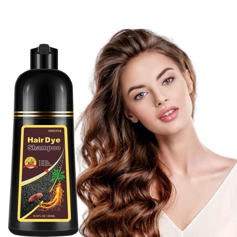 Herbal Light Brown Hair Dye, Color Shampoo - Dyeing, Conditioning, Softening, Semi-Permanent Hair Dye, for Women and Men, 17.60 Fl Oz hair dye shampoo