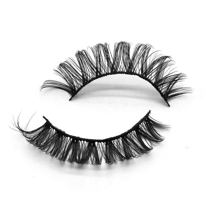 15mm D Curl Fluffy Russian False Eyelashes, Natural Curling Eye Makeup Strip Lashes for Lashes Extensions, Women & Girls Eye Makeup Cosmetic, Christmas Gift