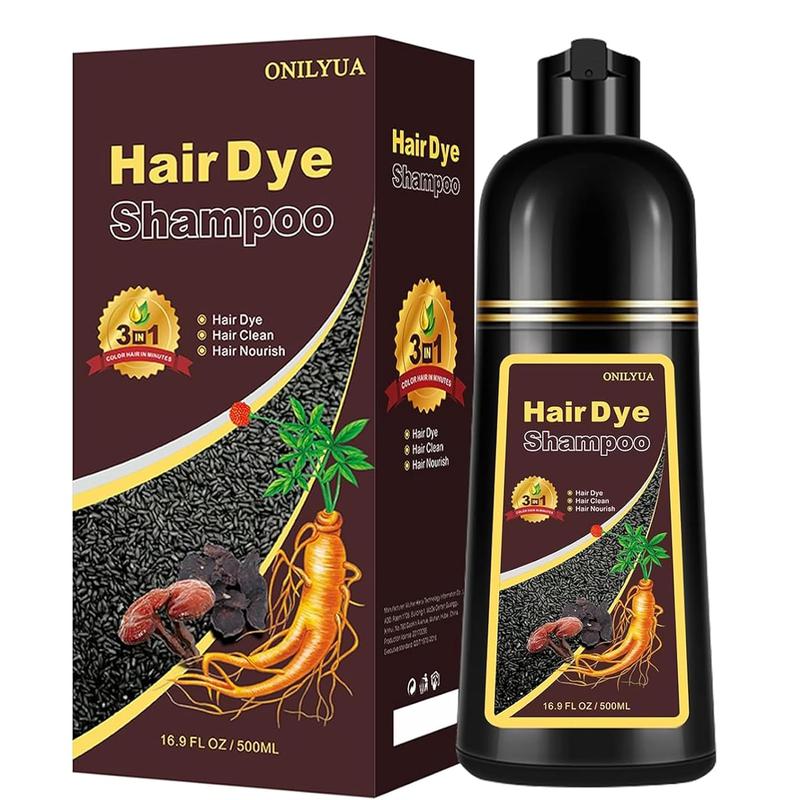 Plant-Based Hair Dye Shampoo – Light Brown 3-in-1 Hair Color with Herbal Ingredients, 99% Gray Coverage, Natural Haircare Products