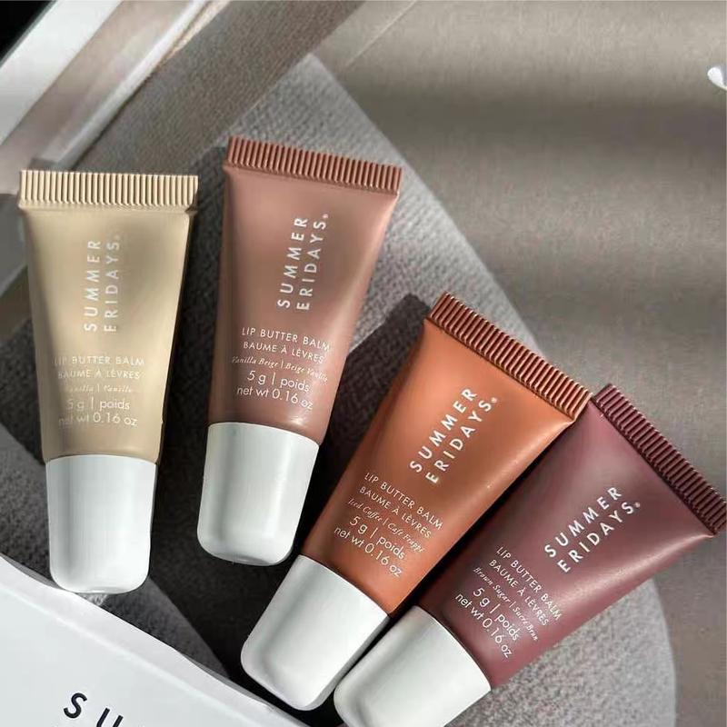 The Mini Neutrals Lip Butter Balm Set，4 Flavors and Colors，moisturize lips，Autumn and winter hot-selling item，Prevent dryness and cracking