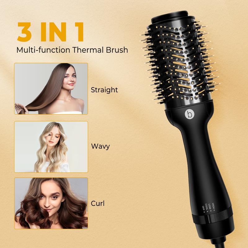 OKWRAP 3 In 1 Hair Dryer Thermal Brush Blow Dryer Brush, Styler Volumizer For Drying & Straightening, Christmas Holiday Gifts