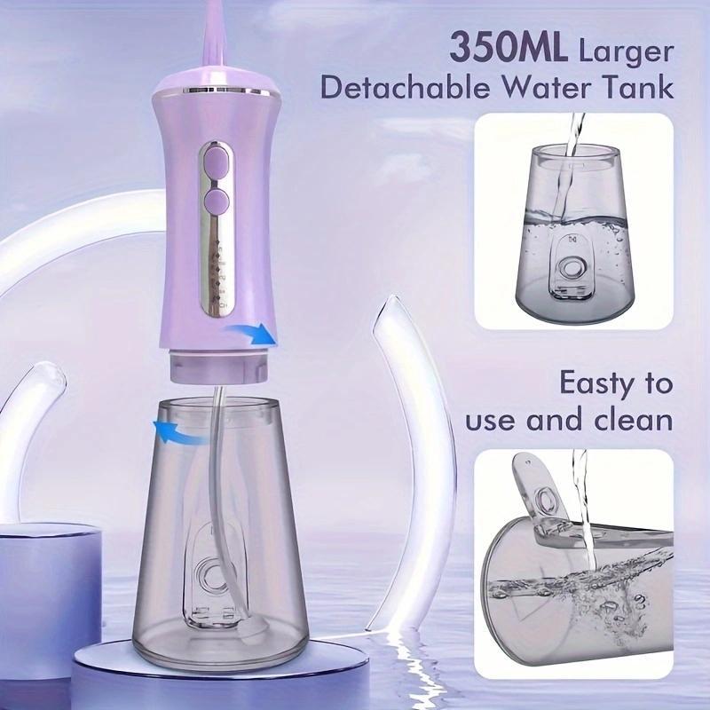 Rechargeable Water Flosser, 1 Set 4 Modes Deep Cleaning Oral Irrigator with Replacement Head, Oral Care Tool for Home & Travel