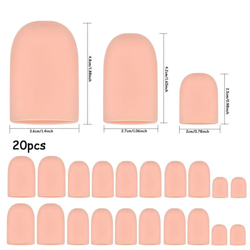 Toe Cover Set, 20pcs set Breathable Soft Toe Nail Cover, Ingrown Toe Comfort Covers for Women and Men, Toe Nail Care Supplies