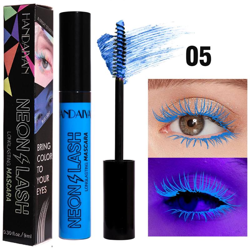 UV Glow Neon Mascara, Long Lasting Waterproof Mascara, Colorful Smudge-proof Fluorescent Colorful Mascara, Face Body Paint, Cosmetic Gift For Women & Girls