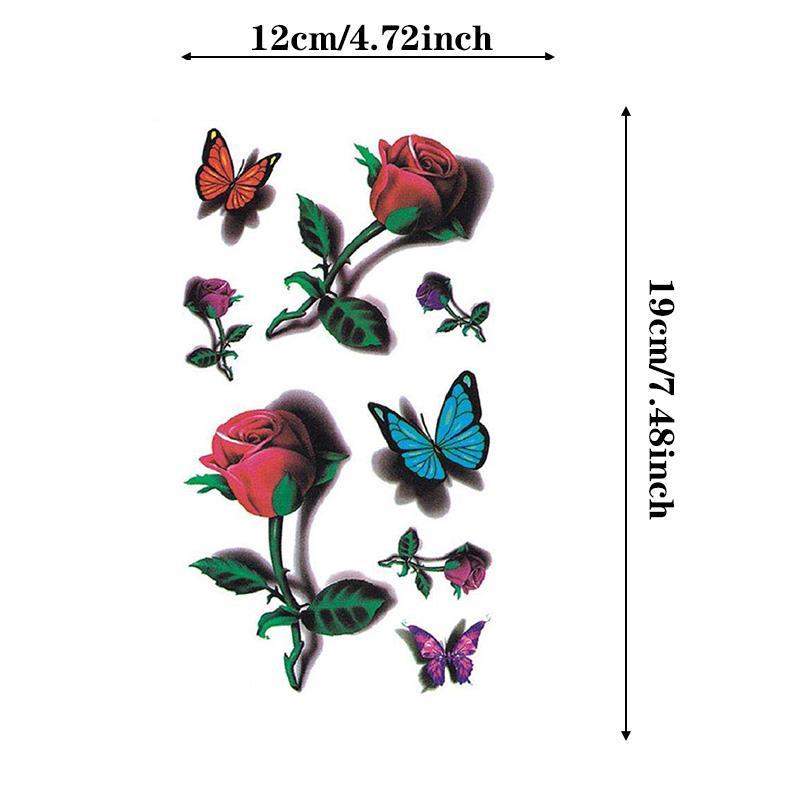 1 Sheet Floral & Butterfly Pattern Temporary Tattoo Sticker, Fake Tattoo Paste, Body Art Tattoo Sticker For Adults