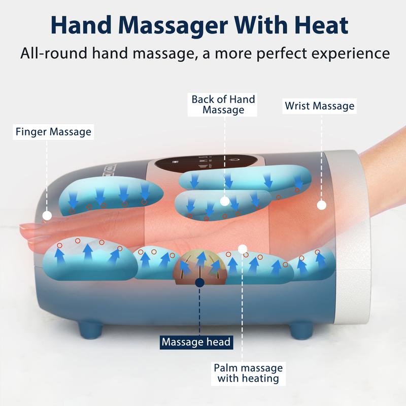 CINCOM Upgraded Hand Massager, Cordless Hand Massager with Heat for Gifts