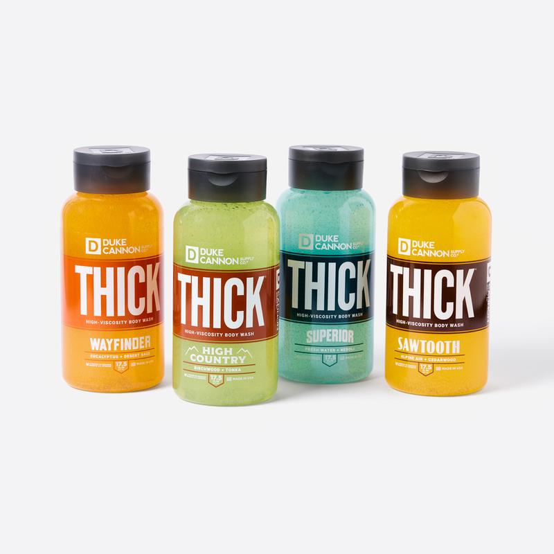 Duke Cannon Supply Co. THICK High-Viscosity Body Wash for Men the Scent Seeker Variety 4 Pack - Premium Ingredients, Plant-Based Thickeners, Superior Lather, Natural Exfoliate, 17.5 Fl Oz (4 Pack) Body Care Neroli