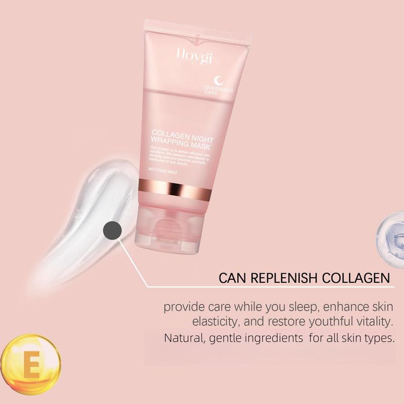 Collagen Overnight Wrapping Peel Off Facial Mask, 6 Counts Deep Cleansing & Moisturizing Facial Mask, Facial Skin Care Product for Women & Men