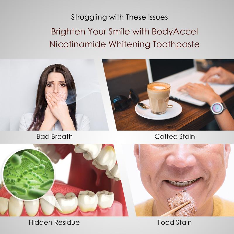 BodyAccel Whitening toothpaste Niacinamide & Xylitol Formula for a Radiant Smile!R