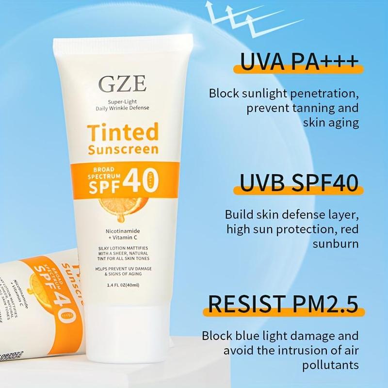 Vitamin C Tinted Sunscreen with SPF 40, Hydrating Mineral Sunscreen with Zinc Oxide & Titanium Dioxide, Healthy Glow Sun Care Product