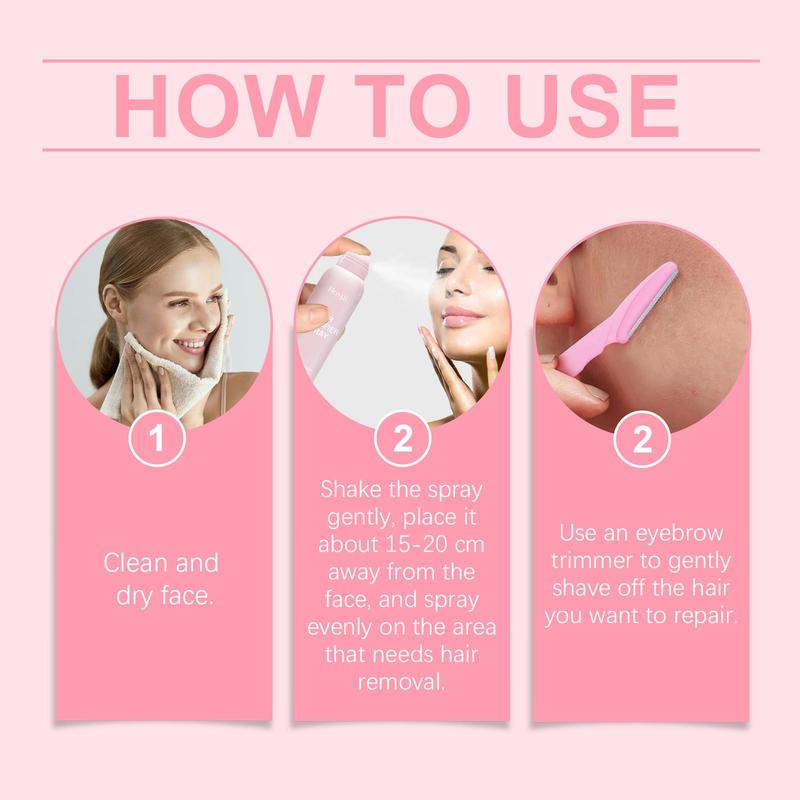 Hair Identifier Spray with Tool, 1 Set Gentle Non-irritating Hair Removal Spray with Trimmer, Hair Removal Product, Facial Hair Removal Product, National Day Offers, Christmas Gift