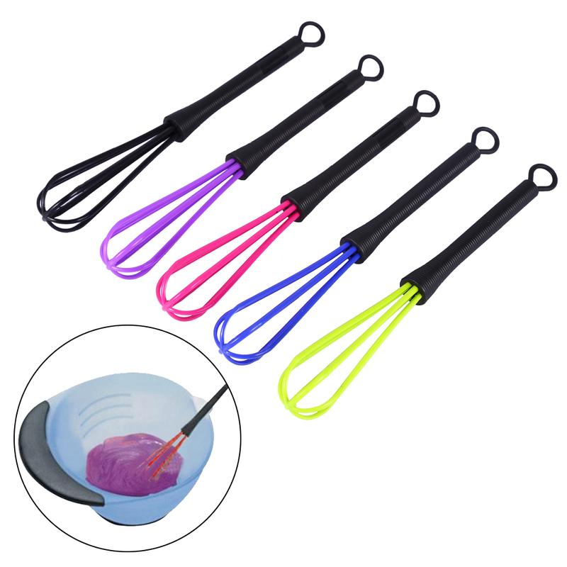 5PCS Plastic Salon Barber Hairdressing Hair Color Dye Cream Whisk Kitchen Balloon Mixer Tool