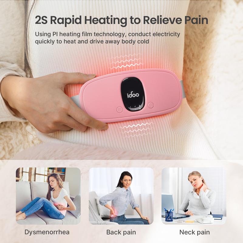 iDOO Heating Pad for Period Cramps, FSA HSA Eligible, Christmas Gifts for Women Wife and Girl, Portable Cordless Back Belly Heat Pad for Menstrual Cramp Relief, Electric Period Heating Belt