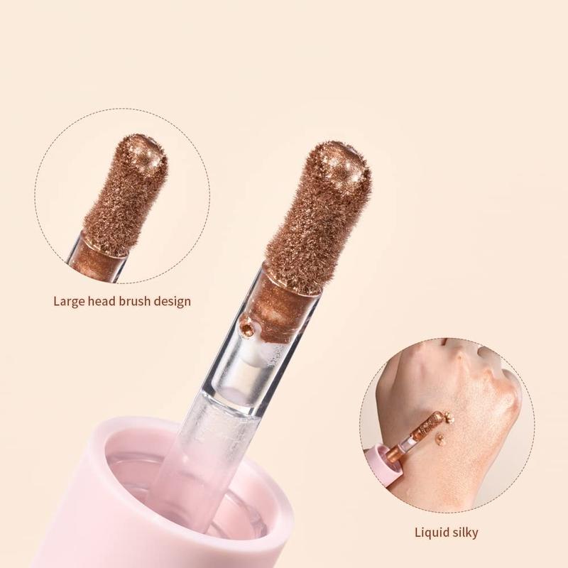 Liquid Highlighter, Contour Stick Makeup Highlighter for Face, Lightweight Glotion, Waterproof Luminous Lotion, Silky Smooth Glitter Highlighter Makeup Stick, Multi-Use Body Shimmer(#2 Starlight)