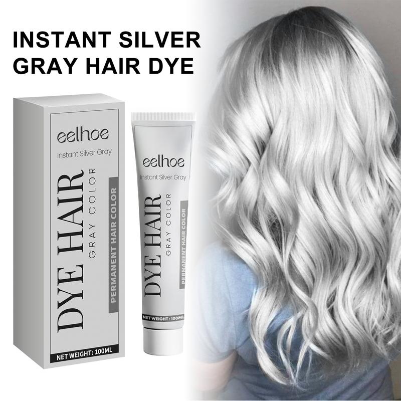 Eelhoe  Trendy Sillver Gray Hair Cloring Hair Dying for Natural Silver Gray(finished effect based on original hair color), Long Lasting, Easy Apply, Easy Wash