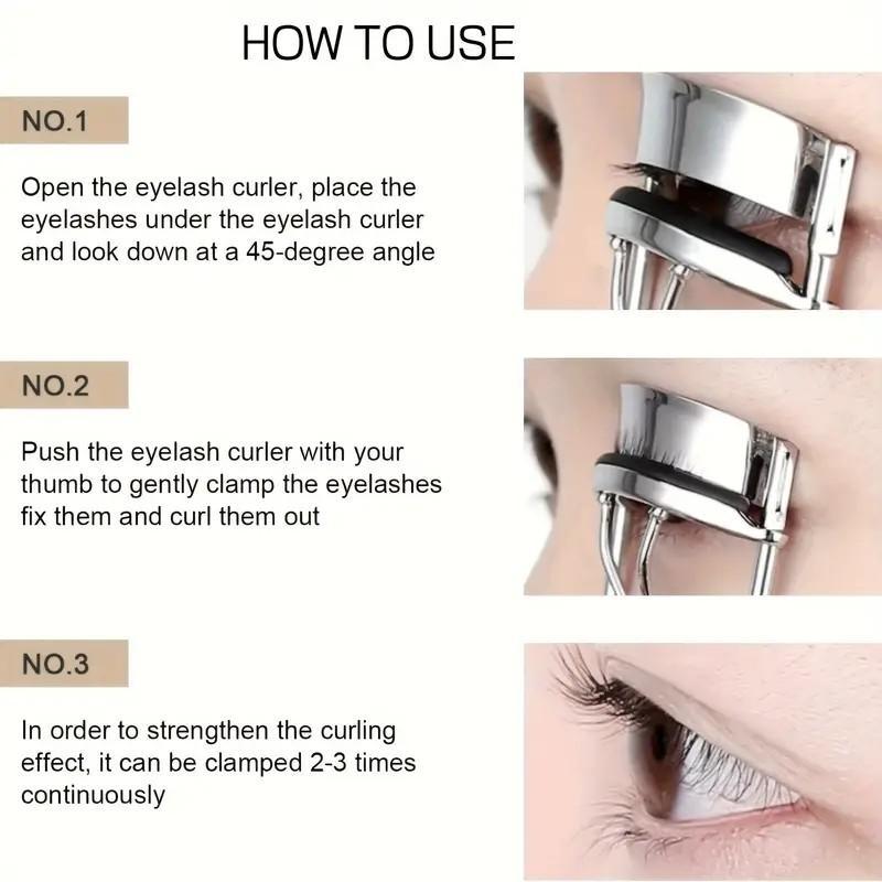 Eyelash Curler Kit, 1 Set Including 1 Count Eyelash Curler & 10pcs Replacement Lash Curler Pad, Professional Makeup Tools for Women