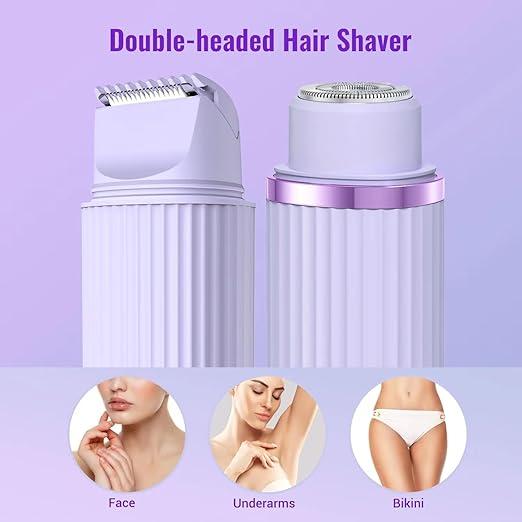 Women's Electric Shaver, 2 in 1 Rechargeable Bikini and Face Epilator for Women Stainless Waterproof