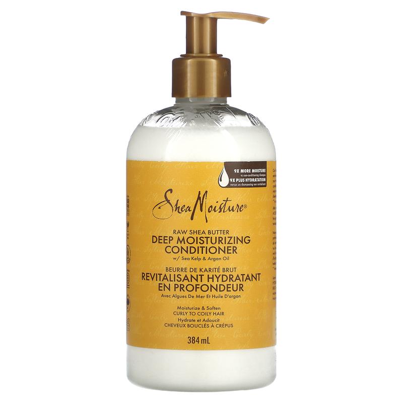 SheaMoisture Raw Shea Butter, Deep Moisturizing Conditioner, Curly to Coily Hair, 13 fl oz (384 ml)