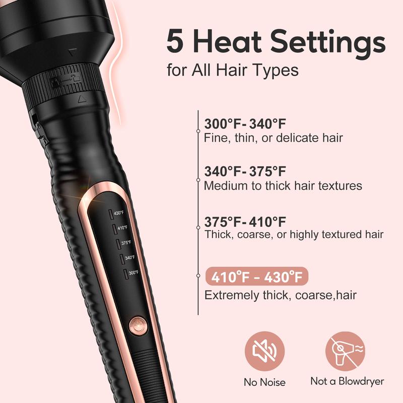 Terviiix PRO Thermal Brush Set for Voluminous Style, Non-blowing Heated Round Brush with Adjustable Temp, 3-in-1 Curling Brush with Detachable Head(1.25'',1.5'',1.77''), 20S Fast Heating with Dual MCH