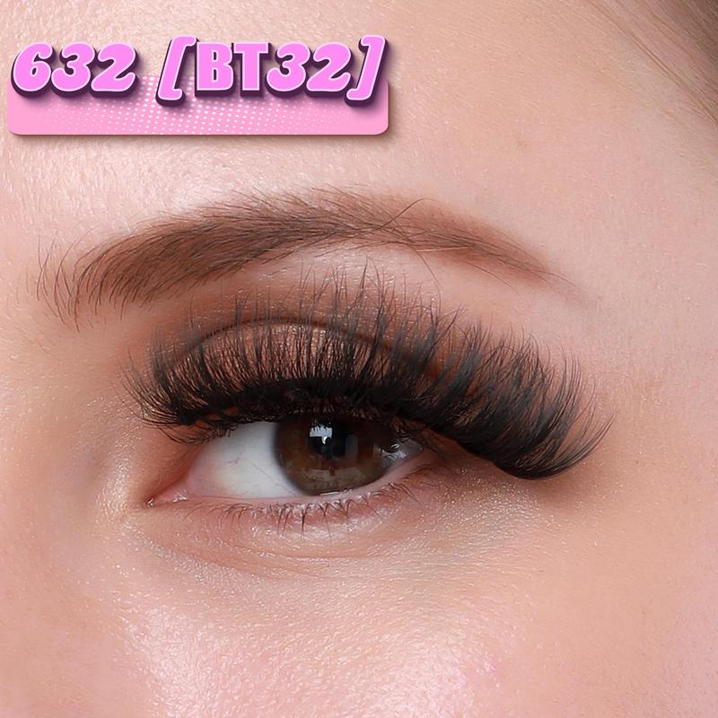 Fluffy False Eyelashes for Lash Extensions, 27 Pairs Natural Curling Strip Lashes, Full Volume Lash Clusters for Eyelash Extensions, Volumized Falsies Eyelashes, Cosmetic Spider Lashes Makeup Products, Fall Gift, Christmas Gift