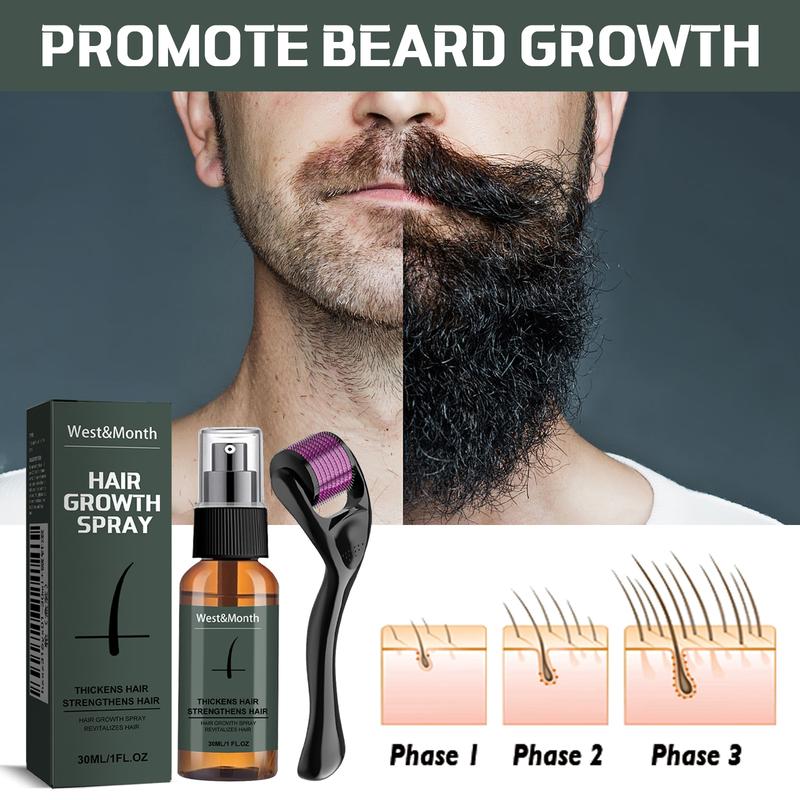 Men's Beard spray set moisturizing spray beard care to promote beard growth and thickening liquid