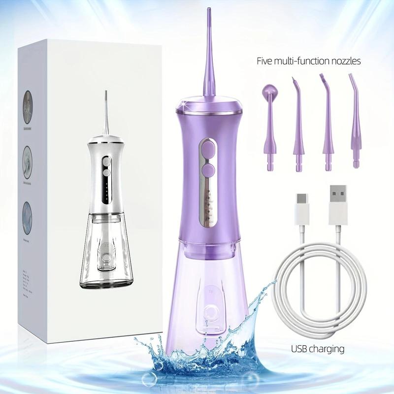 Rechargeable Water Flosser, 1 Set 4 Modes Deep Cleaning Oral Irrigator with Replacement Head, Oral Care Tool for Home & Travel